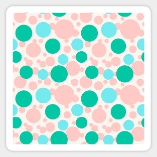 Green, blue and pink circles over beige Sticker